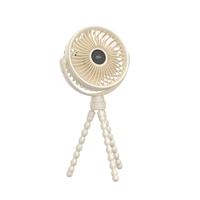 Mini ventilateur portable Octopus Tripod 360 °   Ventilateur de refroidissement USB-C rechargeable 3600 mAh à 5 vitesses rotatives pour poussette de bébé et camping en extérieur