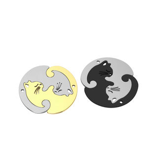 बिल्ली के लिए दोस्ती लटकन हार प्रेमियों जोड़ों दोस्तों हार 18k सोना मढ़वाया फैशन Jewelri - Product Image 2