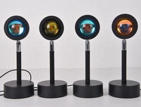Lampe de table de bureau flexible à LED avec charge USB, contrôle tactile, effet coucher de soleil arc-en-ciel, style moderne vintage pour salon et chambre à coucher