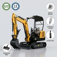 Mini-excavatrice sur chenilles de construction, moteur hydraulique, pompe, engrenage, PLC, roulement, forte puissance de creusement, garantie 1 an, pour la construction