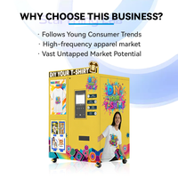 Distributeur automatique de vêtements avec fonction d'impression de t-shirts, imprimante UV DTF pour centre commercial, vêtements personnalisés en libre-service