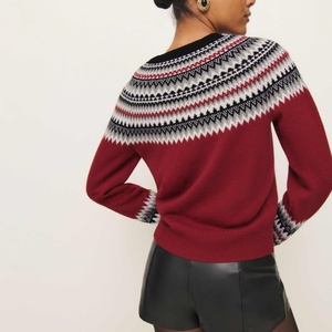 Maglioncini girocollo stile 2025 personalizzato girocollo rosso per maglieria da donna parte anteriore invernale del produttore - Product Image 3