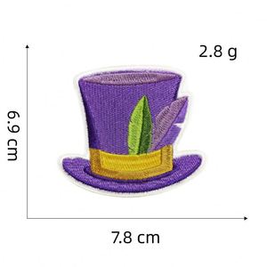 Factory Sell Mardi Gras Festival Theme Iron on Embroidery Funny Mask Drum Top Hat Patch for Decoration - Product Image 5