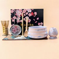 Ensemble de thé matcha en céramique ESTICK Crystal Glaze, huit pièces, bol japonais, collection de vaisselle à thé, cadeau pour le rituel du thé
