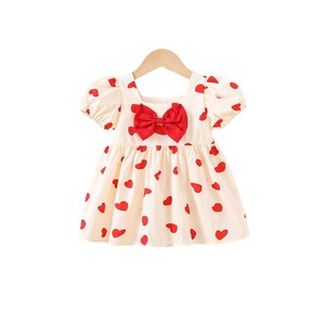 1425 Nouvelle robe d'été en coton imprimée cœur de princesse pour bébé <span class=keywords><strong>fille</strong></span>, <span class=keywords><strong>jupe</strong></span> pour 1 à 3 <span class=keywords><strong>ans</strong></span> - Product Image 5