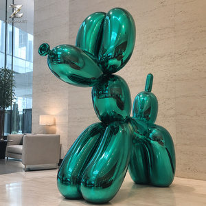 Sculpture de chien <span class=keywords><strong>ballon</strong></span> en acier inoxydable électroplaqué, art animalier poli pour la décoration de hall d'hôtel, centre commercial, place publique, jardin et aménagement paysager - Product Image 1