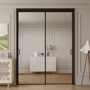 Moderno premio in legno massello Porte francesi finito per ingresso principale soggiorno Porte per casa residenziale ingresso interno anteriore - Product Image 4