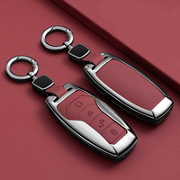 Nouvel étui pour clé de voiture en alliage de zinc et cuir pour BYD Han EV Han DM-i Tang EV Yuan Plus Yuan Pro Seal Tang EV Tang DM-i Accessoires automobiles