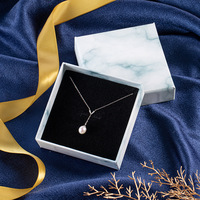 Boîte cadeau de luxe A1 en carton à motif pierre, présentoir personnalisé pour boucles d'oreilles, avec coussinet en éponge foncé, structure en deux parties