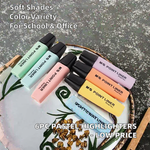 Ensemble de 6 surligneurs fluorescents de couleur <span class=keywords><strong>pastel</strong></span> TW, pointe ronde, pour le bureau, l'école, taille normale, <span class=keywords><strong>prix</strong></span> d'usine Yiwu, <span class=keywords><strong>prix</strong></span> bas - Product Image 2