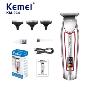 Kemei Km-034 Argento - <span class=keywords><strong>Regolabarba</strong></span> e Tagliacapelli da Uomo con Batteria da 1500mAh, 6500RPM, Alta Potenza, Ricaricabile USB - Fornitore all'Ingrosso - Product Image 1