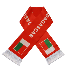 Écharpe Drapeau de MADAGASCAR en Gros, Produits Personnalisés pour Supporters de Football, Écharpe Drapeau National, Écharpes à Pompons, Châle - Product Image 1
