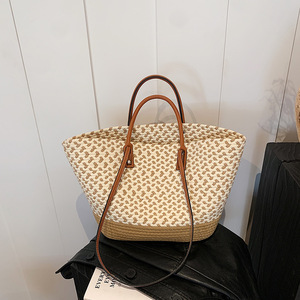 休闲编织单肩包女<span class=keywords><strong>2026</strong></span>春夏大容量沙滩旅行女包女单肩包 - Product Image 4