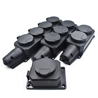 Prise de courant extérieure industrielle Schuko 2 voies, 16A, étanche IP54, anti-chute/anti-froid, 2 prises, conforme CE ROHS UE