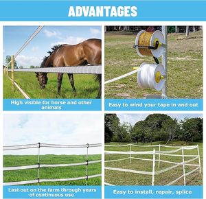 Solution de clôture électrique résistante aux intempéries pour <span class=keywords><strong>animaux</strong></span> de ferme, avec haute visibilité et installation facile, ruban polyéthylène pour clôture électrique - Product Image 4
