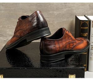 Chaussures en cuir classiques de luxe pour hommes, chaussures habillées formelles à lacets, imperméables, nouvelle conception automne, patchwork, chaussures pour gentleman ASTON M.JAZZ - Product Image 6