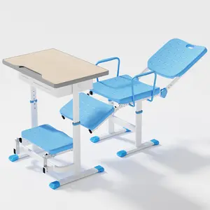 New Sale Factory Price College Table University Classroom Furniture Manufacture Plastic Student School Desks And Chairs Sets