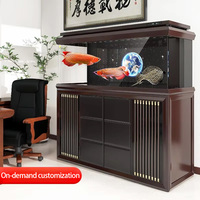 Aquarium ultime de style chinois Dragon Rouge, grand réservoir avec fond en verre ultra-transparent, filtre intelligent, garantie de 2 ans