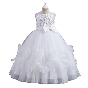 Vestido de Niña <span class=keywords><strong>2022</strong></span>, Nuevo Vestido Largo de Princesa con Encaje de Flores, para Cumpleaños, Comunión, Fiesta, Boda, de 4 a 14 Años - Product Image 2