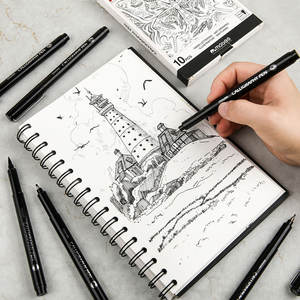 Mobee P-625E Lot de 10 Marqueurs Fineliner Non-Toxiques à Écriture Fluide pour Lettrage à la Main et Dessin Artistique Stylos de <span class=keywords><strong>Calligraphie</strong></span> d'Usine - Product Image 4