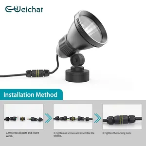 E-Weichat 2024 Customized 3 Pin Electrical Wire Connecting Round Outdoor LED Lighting Cable Waterproof Connector