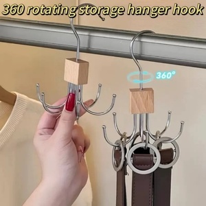 Rak Penyimpanan Organizer Lemari Sabuk Logam Multi Hook yang Dapat Diputar untuk Sabuk, Dasi, Syal, dan Aksesoris - Product Image 4