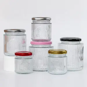 Atacado Vazio 250ml Redondo Claro Mel De Vidro De Armazenamento De Alimentos Embalagem Jar Jam Jelly Pickle Jars