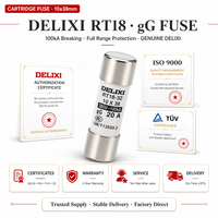 Portafusibles Cerámico Delixi 10x38, Base para Fusibles Térmicos AC 32A 63A 400V, para Automoción, Riel DIN, Certificación CE CCC, Alta Temperatura