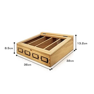 Organisateur de tiroir de cuisine empilable classique en bois durable beige pour vaisselle et couverts - Product Image 2