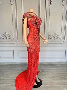 Abito da Sera Lungo con Spalle Scoperte per Cerimonie, Matrimoni, Cocktail, Ballo di Fine Anno, in Raso con Perline - Product Image 6