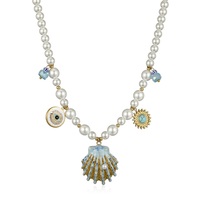 Collier chaîne perlée bohème avec pendentif coquillage unisexe – Grande vente