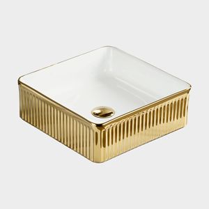 Bassin d'art en céramique transfrontalier pour le commerce extérieur Évier de style asiatique du sud-est avec bassin de table de toilette galvanoplastie or argent - Product Image 6