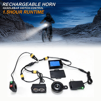 Lampe LED à double lentille rechargeable 1,5H Baja Light avec klaxon, batterie intégrée rechargeable, étanche IP67 pour VTT, UTV, moto tout-terrain