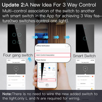 Interrupteur intelligent mural tactile WiFi+RF Tuya APP, compatible avec les assistants vocaux Alexa, 4 gang, noir