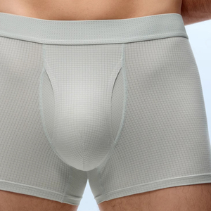 New Mesh Boxer Short Breathable Comfort Solid Male <b>Trunk</b> Open Front Pouch Micro Modal Mesh Underwear Boxer Brief for <b>Men</b> - Product Image 4