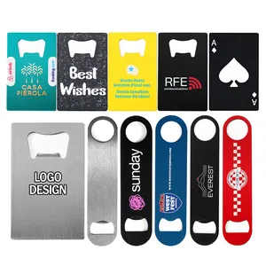 Promotion Gift Engraving Blank Card Bottle Opener Stainless Steel Metal Beer Can Poker Credit Card Bottle Opener