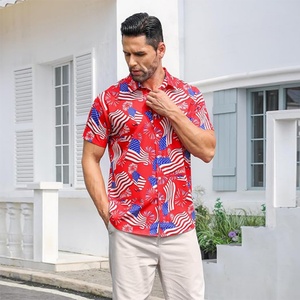 Chemise Hawaïenne Ample à Manches Courtes pour Homme, Col Montant, Respirante, Imprimés Décontractés pour Plage et Resort, Sérigraphiée 300g, Personnalisable - Product Image 5
