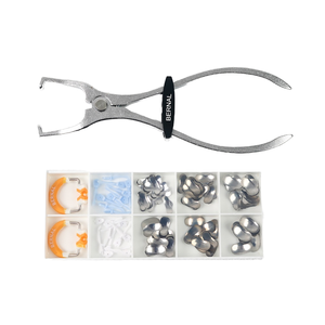 Manual Stainless Steel Dental Sectional Contoured Matrices Kit Matrix Bands Interdental Wedges Clamping <b>Clip</b> <b>Ring</b> Placement - Product Image 1