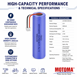 Batterie lithium-ion 3,7 V 2600 mAh de qualité supérieure, stable et à décharge ternaire, pour traceur GPS portable - Product Image 3
