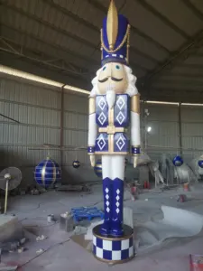 Fiberglass Sculpture Figurines Navidad Decor Outdoor Large Giant Life Size Christmas Nutcracker Soldier Decorations