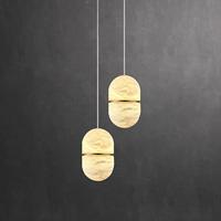 Lampes suspendues en albâtre modernes nordiques pour l'intérieur, style minimaliste, linéaires, rondes, pour salle à manger