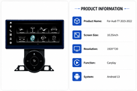 NaviHua Nouveau Design Autoradio Android 10,25 Pouces GPS Multimédia Carplay Auto Stéréo DSP Lecteur DVD de Voiture pour Audi TT 2015-2022