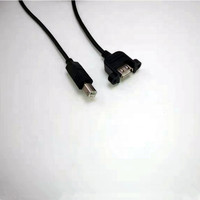 Câble USB 2.0 USB B mâle vers femelle, câble d'extension de port de montage sur panneau avec vis de verrouillage