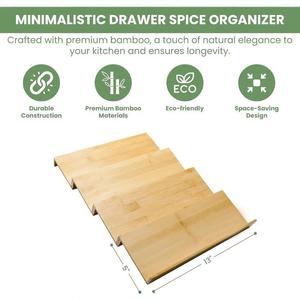 Estante para Especias de Bambú de 4 Niveles, Tipo Vertical, Ahorra Espacio, Organizador de Cajones de Cocina - Product Image 4