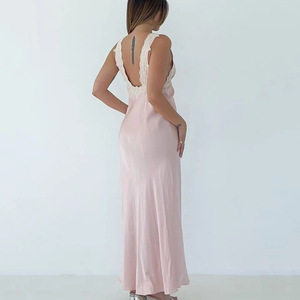 Vestido Largo Elegante sin Mangas con Escote Profundo en V y Espalda Descubierta para Mujer, Cintura Natural - Product Image 3