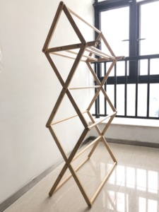 Séchoir à linge pliable en <span class=keywords><strong>bambou</strong></span>, gain de place, pour vêtements, séchoir à vêtements en bois - Product Image 2