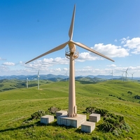 Système de stockage d'énergie tout-en-un, système éolien solaire 200 kW, triphasé 400 V AC, diamètre du rotor : 22 m, hauteur de la turbine éolienne solaire