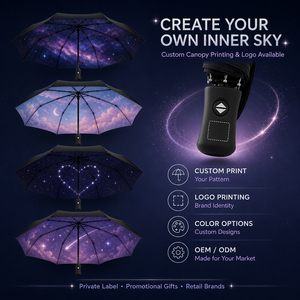 Parapluie pliant automatique personnalisé avec logo, parapluie de voyage compact à 3 plis, parapluie de pluie imprimé, vente en gros OEM - Product Image 4