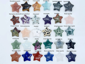 Cristalli Curativi Intagliati a Mano di Grande Fabbrica, Pietre a Forma di Stella, Luna, Cuore e Amore, Colori Misti, Reiki 7 <span class=keywords><strong>Chakra</strong></span>, Mini Cristalli da 30mm - Product Image 2