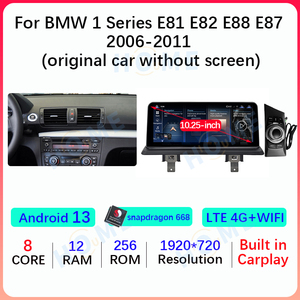 10.25 "/12.3" Android 13 Qualcomm đài phát thanh xe đa phương tiện Player Carplay cho BMW 1 Series E81 E82 e87 E88 2006 2011 GPS navigation - Product Image 4